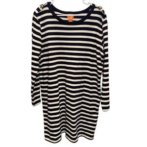 Joe Fresh Navy and White Striped Sweater